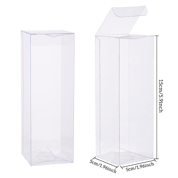 

PandaHall BENECREAT 30PCS Clear Wedding Favour Boxes 6x2x2" Rectangle PVC Transparent Gift Boxes for Candy Chocolate Valentine Plastic...