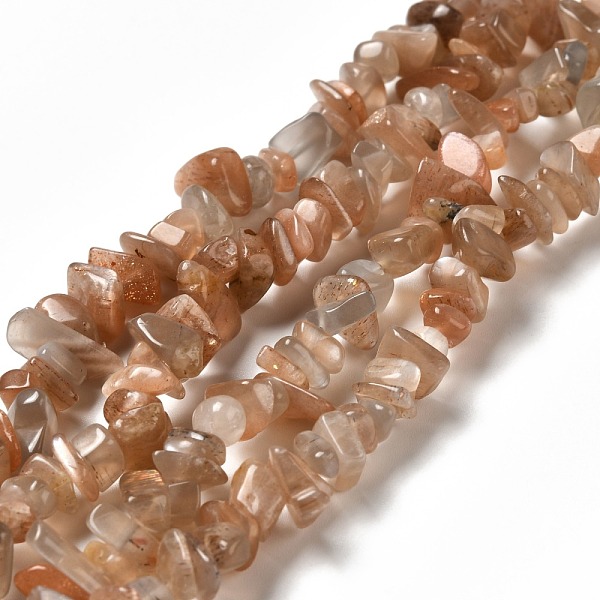 

PandaHall Natural Sunstone Chip Beads Strands, 7~12x5.5~7mm, Hole: 0.7mm, 31.10 inch(79cm) Sunstone Chip