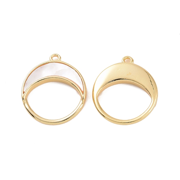 

PandaHall Shell Pendants, Flat Round Charm, with Brass Findings, Real 18K Gold Plated, 15.5x13.5x2mm, Hole: 1mm Shell Flat Round