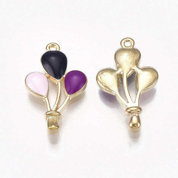 

PandaHall Alloy Pendants, with Enamel, Balloon, Light Gold, Colorful, 22.5x13x3.5mm, Hole: 1.2mm Alloy+Enamel Balloon