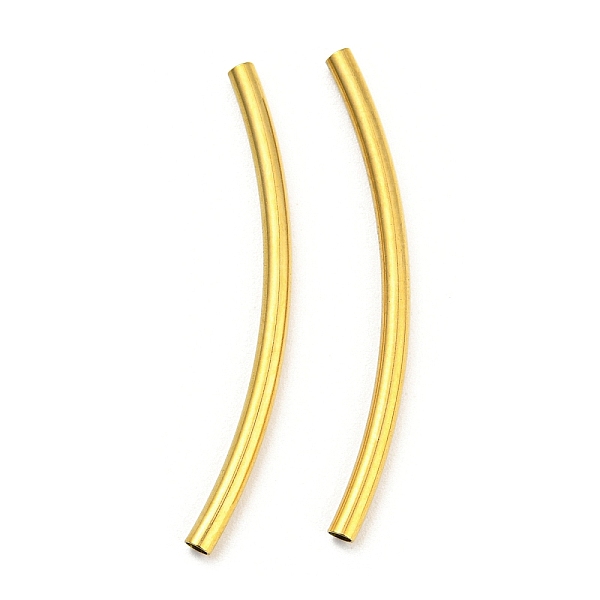 

PandaHall 304 Stainless Steel Tube Beads, Curved Tube, Golden, 35x2mm, Hole: 1.4mm 304 Stainless Steel Tube
