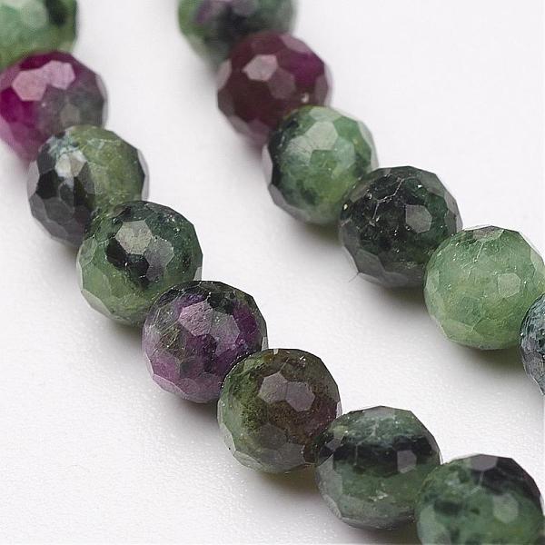 

PandaHall Natural Ruby in Zoisite Bead Strands, Faceted, Round, 4.5mm, Hole: 1mm, about 93pcs/strand, 15.5 inch Ruby in Zoisite Round