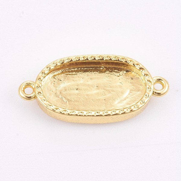 

PandaHall Brass Cabochon Connector Settings, Plain Edge Bezel Cups, Long-Lasting Plated, Oval, Golden, Tray: 7x14mm, 9x20x3.5mm, Hole: 1mm...