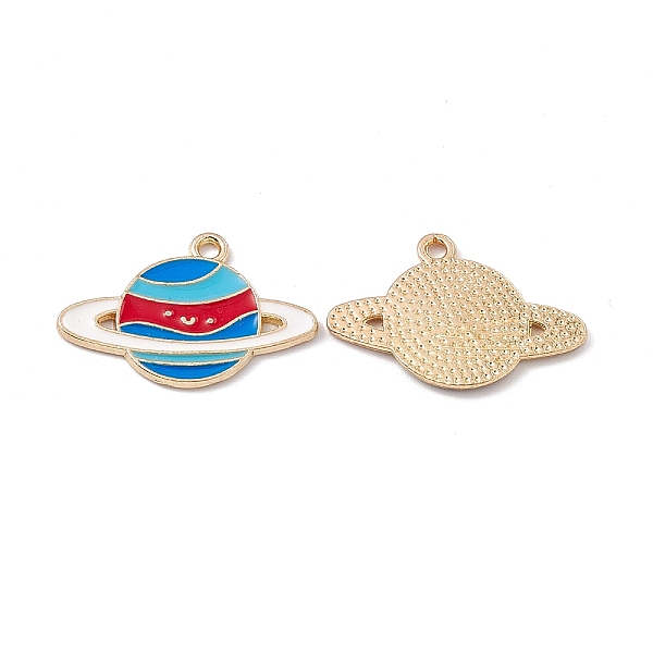 

PandaHall Alloy Pendants, with Enamel, Planet Charm, Golden, Pale Turquoise, 18x26x1mm, Hole: 1.8mm Alloy+Enamel Planet