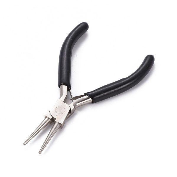 

PandaHall Carbon Steel Jewelry Pliers, Round Nose Pliers, Ferronickel, with Plastic Handle, Black, 12.1x7.2x0.9cm Carbon Steel Black