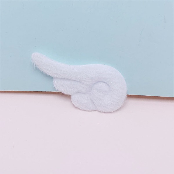 

PandaHall Angel Wing Shape Sew on Fluffy Double-sided Ornament Accessories, DIY Sewing Craft Decoration, White, 48x24mm Cloth Wing White
