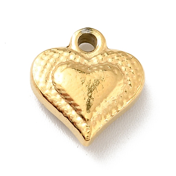 

PandaHall Vacuum Plating 201 Stainless Steel Machine Polishing Charms, Heart, Golden, 11x10x3.5mm, Hole: 1.5mm 201 Stainless Steel Heart