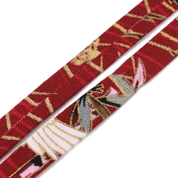 

PandaHall Polyester Ribbons, Garment Accessories, Red, Leaf Pattern, 3/8 inch(10.5mm), 5 Yards/roll. Polyester Leaf Red