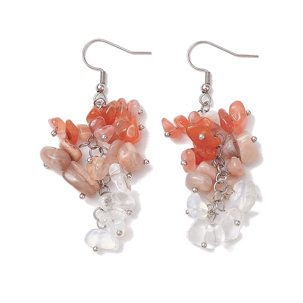 

PandaHall Natural Agate Earrings, with 316 Surgical Stainless Steel Earring Hooks, Opalite Chip, Jewely for Women, 65.5~66.5mm Natural Agate...