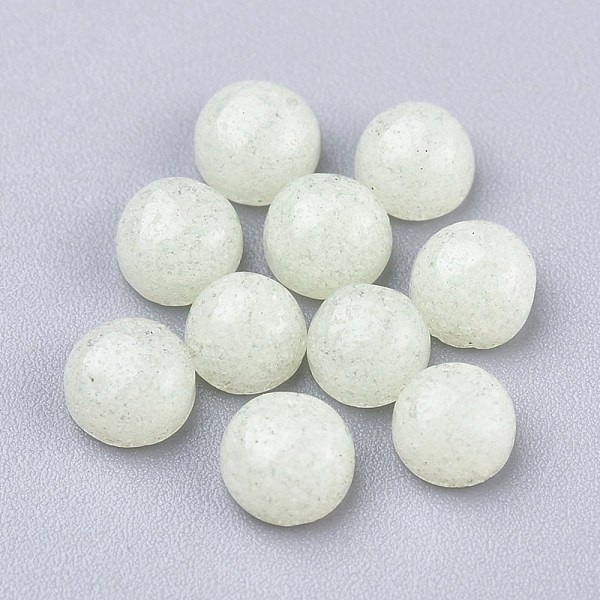 

PandaHall Synthetic Luminous Stone Cabochons, Half Round, 4x2~4mm Luminous Stone Half Round