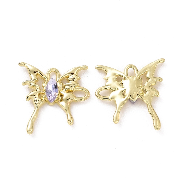 

PandaHall Rack Plating Alloy Connector Charms, Butterfly Links with Glass, Light Gold, Cadmium Free & Lead Free & Nickle Free, Lilac..., Purple