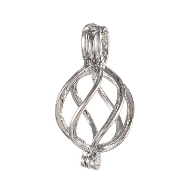 

PandaHall Eco-Friendly Brass Locket Pendants, Cage Pendants, Cadmium Free & Nickel Free & Lead Free, Hollow, Twisted Teardrop, Platinum...