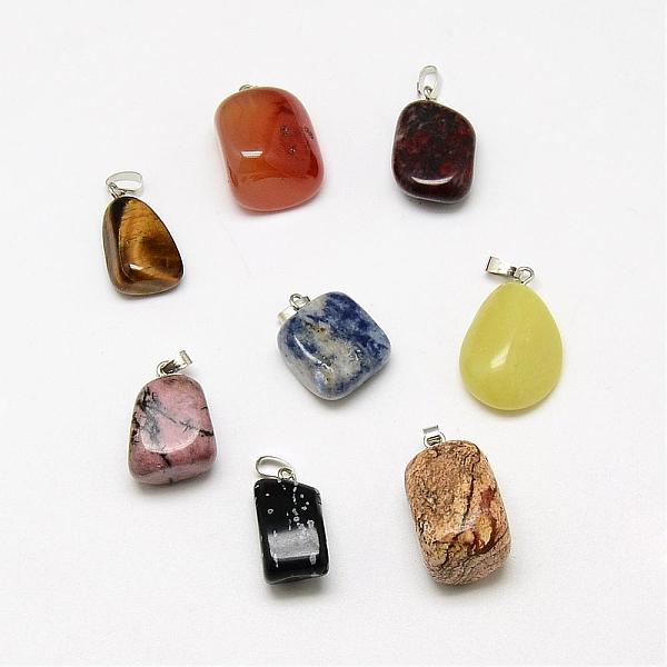 

PandaHall Natural & Synthetic Mixed Stone Pendants, Mixed Shaped, 18~25x9~16x6~15mm, Hole: 5x2mm Mixed Stone Mixed Shapes