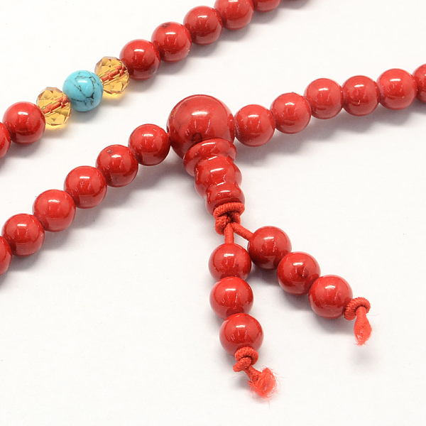 4-Loop-Wrap Buddha Meditation Gelbe Jade Perlen Armbänder
