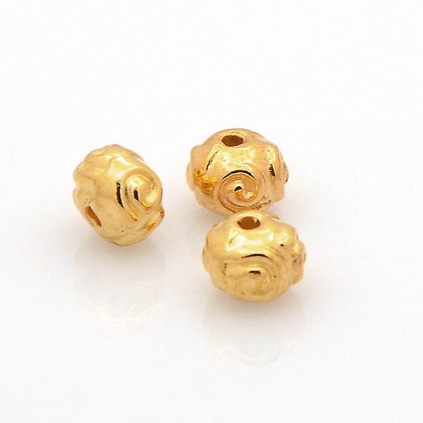 

PandaHall Tibetan Style Metal Alloy Rondelle Spacer Beads, Golden, 5.5x4mm, Hole: 1mm Alloy Rondelle