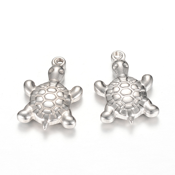 

PandaHall 304 Stainless Steel Pendants, Tortoise, Stainless Steel Color, 19x13x3mm, Hole: 1.5mm 304 Stainless Steel Tortoise