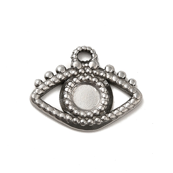 

PandaHall 304 Stainless Steel Pendant Cabochon Settings, Evil Eye, Stainless Steel Color, Tray: 5mm, 16x20.5x2mm, Hole: 1.6mm 304 Stainless...