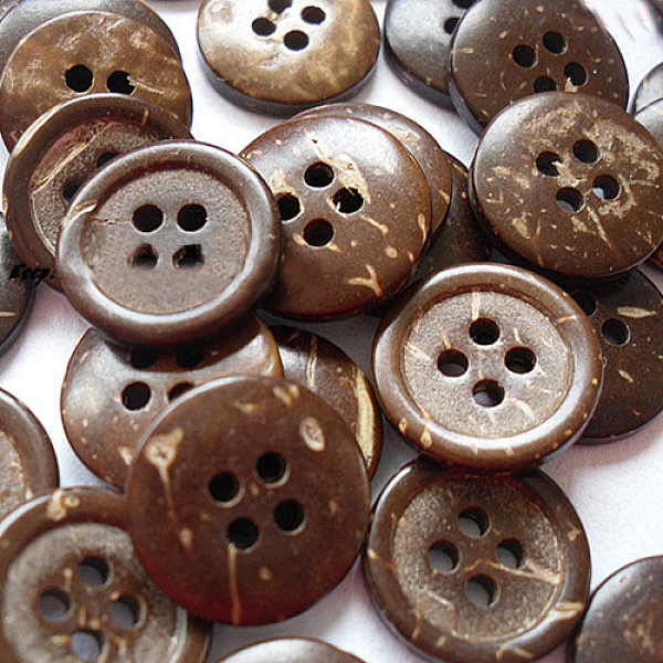 

PandaHall Art Buttons in Round Shape with 4-Hole for Kids, Coconut Button, BurlyWood, about 15mm in diameter, about 100pcs/bag Coconut Flat..., Orange