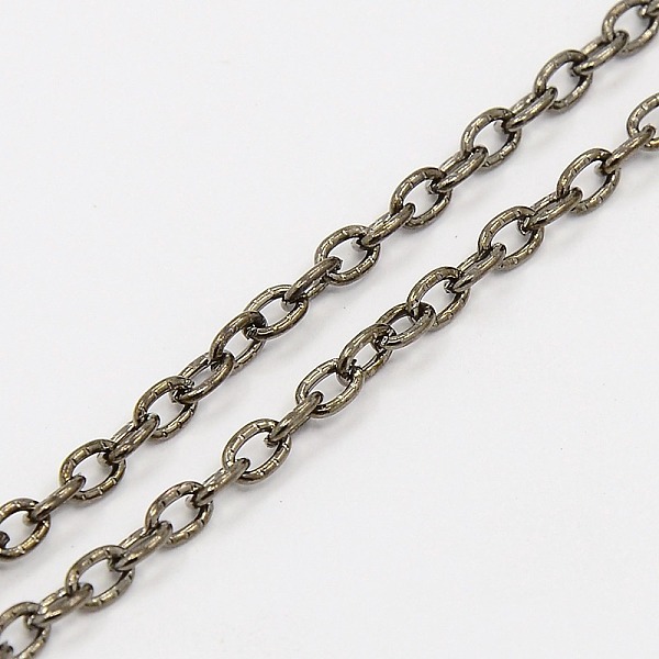 

PandaHall Iron Cable Chains, Unwelded, Oval, Gunmetal, with Spool, 4x3x1mm, about 328.08 Feet(100m)/roll Iron