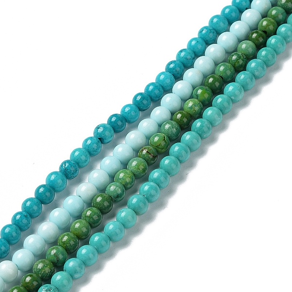 

PandaHall Natural Howlite Beads Strands, Dyed, Round, Mixed Color, 4~4.5mm, Hole: 0.9mm, about 95~98pcs/strand, 15.35~15.55''(39~39.5cm)..., Multicolor