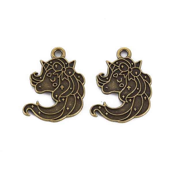 

PandaHall Tibetan Style Alloy Pendant Enamel Settings, Cadmium Free & Lead Free, Unicorn, Antique Bronze, 23x18x1mm, Hole: 1.8mm Alloy...