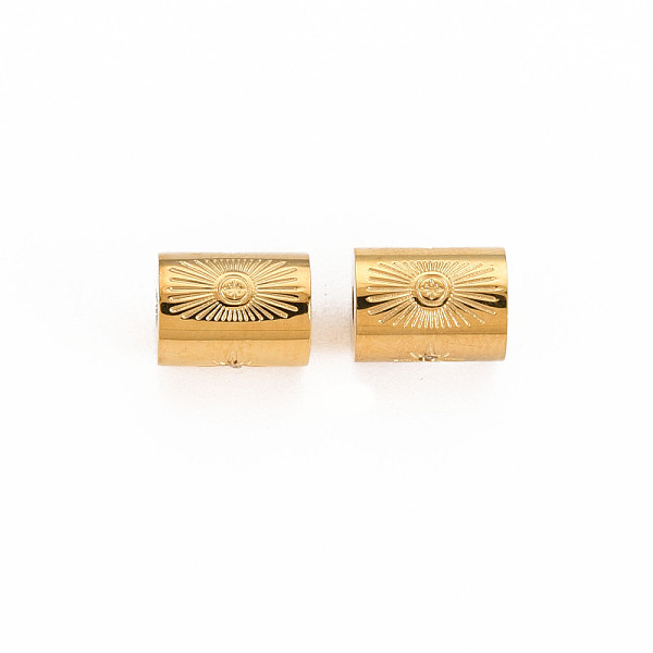 

PandaHall 304 Stainless Steel Beads, with Rhinestone, Column with Sun & Star, Real 14K Gold Plated, 8x6mm, Hole: 1.8mm 304 Stainless Steel...