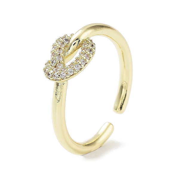

PandaHall Knot Rack Plating Brass Micro Pave Clear Cubic Zirconia Open Rings, Long-Lasting Plated Cuff Ring for Women, Lead Free & Cadmium...