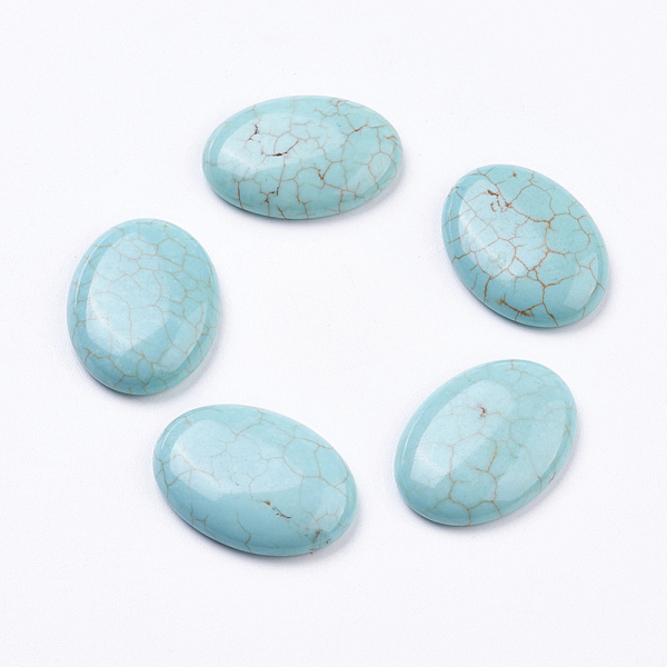 

PandaHall Natural Howlite Cabochons, Oval, Dyed, 25x18x5mm Howlite Oval