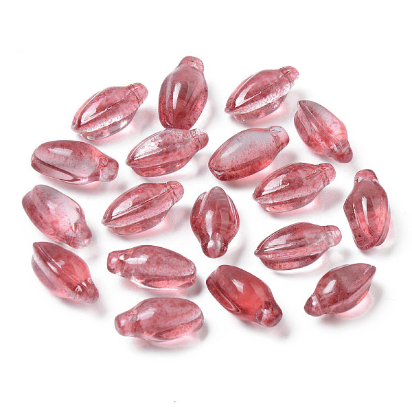 

PandaHall Transparent Spray Painted Glass Pendants, Bud, Indian Red, 15x8.5x7.5mm, Hole: 1.2mm Glass Flower