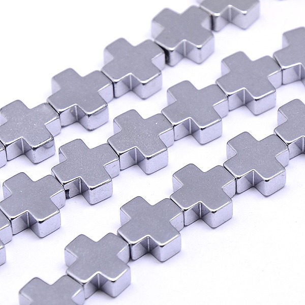 

PandaHall Electroplate Non-magnetic Synthetic Hematite Beads Strands, Cross, Platinum Plated, 10x10x4mm, Hole: 1mm, about: 39pcs/strand...