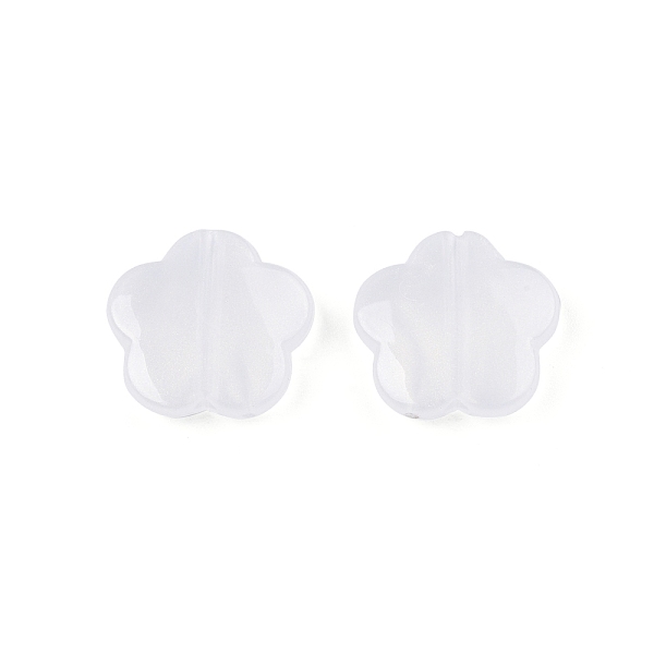 

PandaHall Opaque Acrylic with Glitter Powder Beads, Flower, White, 14x14.5x4mm, Hole: 1.5mm Acrylic Flower White