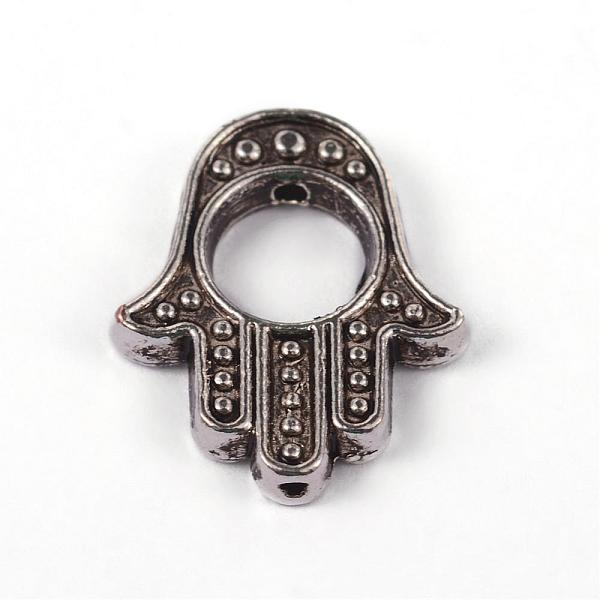 

PandaHall Hamsa Hand/Hand of Fatima/Hand of Miriam Tibetan Style Alloy Bead Frames, Lead Free & Cadmium Free, Antique Silver, 15.7x13x2mm...