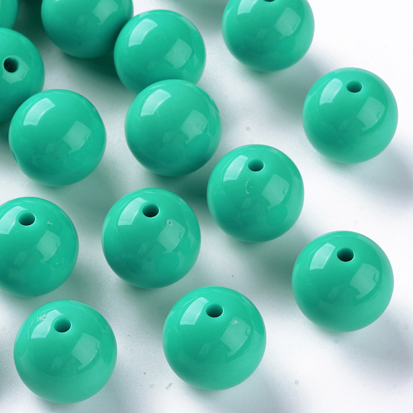 

PandaHall Opaque Acrylic Beads, Round, Medium Aquamarine, 20x19mm, Hole: 3mm, about 111pcs/500g Acrylic Round