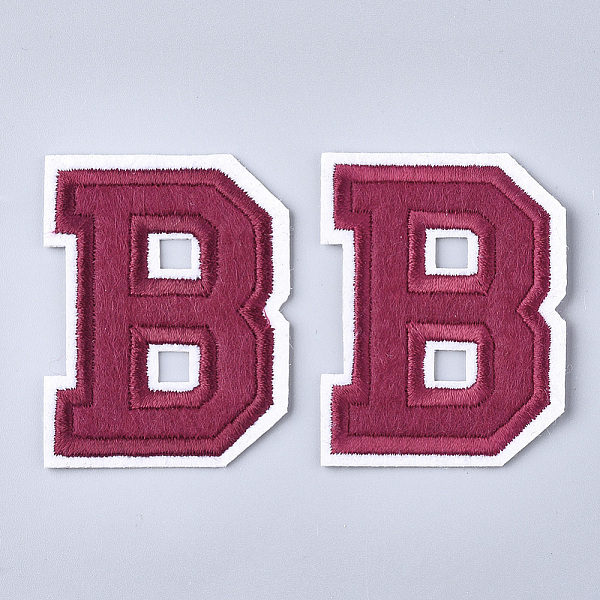 

PandaHall Computerized Embroidery Cloth Iron On Patches, Costume Accessories, Appliques, Letter, Letter.B, 56.5x44x1.5mm Cloth Letter Red