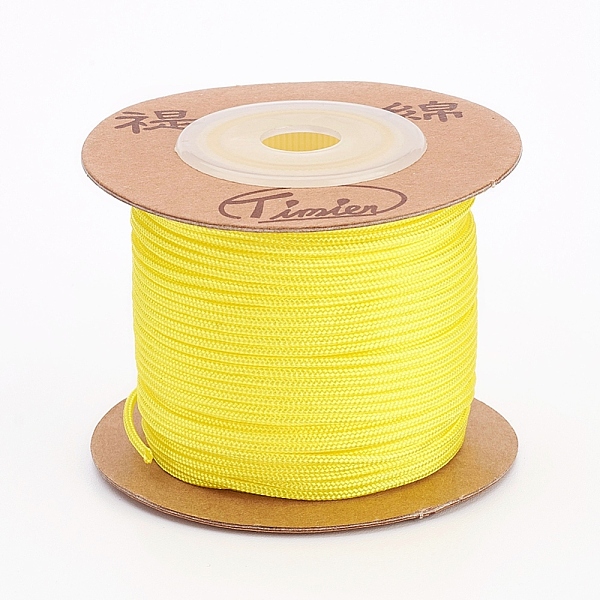 

PandaHall Nylon Cords, String Threads Cords, Round, Yellow, 1.5mm, about 25m/roll Nylon Yellow