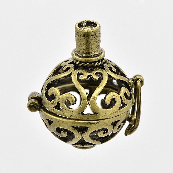

PandaHall Brass Hollow Round Cage Pendants, For Chime Ball Pendant Necklaces Making, Nickel Free, Antique Bronze, 28x23x19mm, Hole: 2mm...
