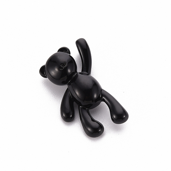 

PandaHall Brass Spray Painted Pendants, Cadmium Free & Nickel Free & Lead Free, Bear, Black, 20x11x4mm, Hole: 4x2mm Brass Bear Black