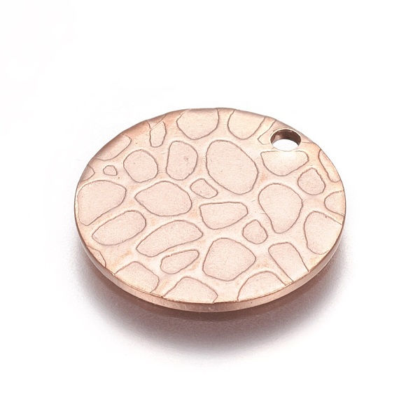 

PandaHall Ion Plating(IP) Stainless Steel Pendants, Flat Round, Rose Gold, 15x1mm, Hole: 1.5mm Stainless Steel Flat Round
