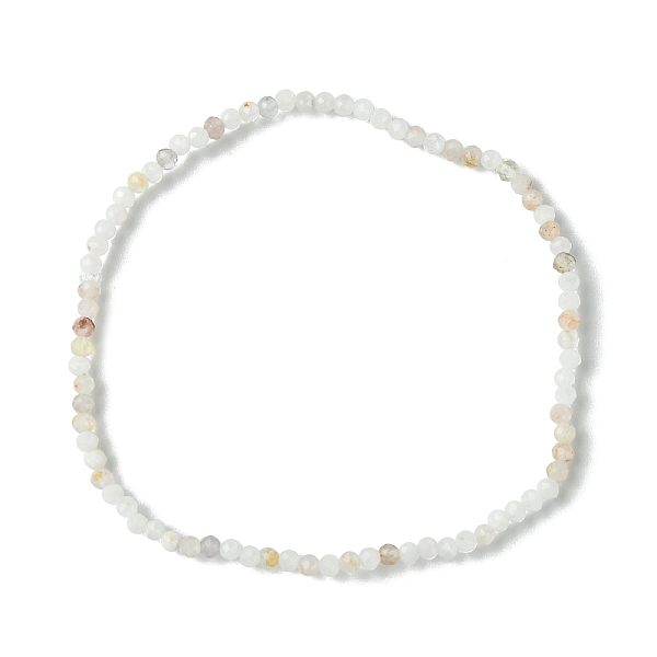 2 Mm Natürliche Rosa Opal Facettierte Runde Perlen Stretch-Armbänder Für Frauen