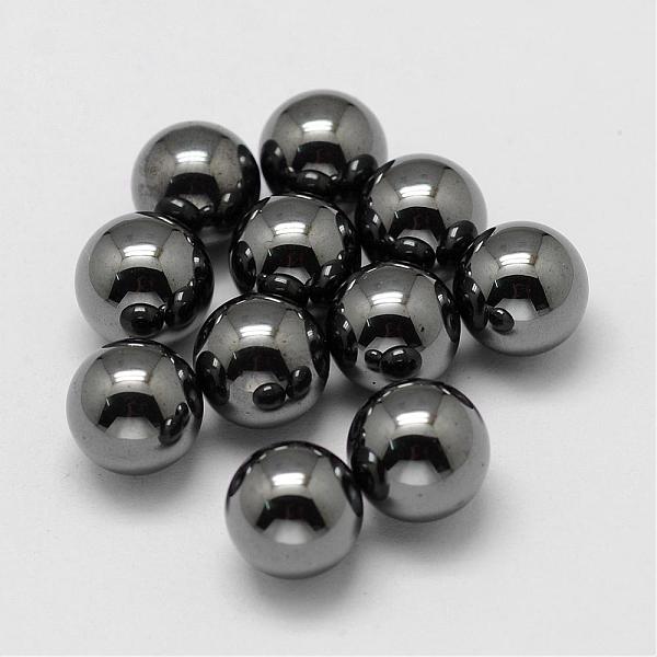 PandaHall Non-magnetic Synthetic Hematite Beads, Gemstone Sphere, No Hole/Undrilled, Round, 6mm Non-magnetic Hematite Round
