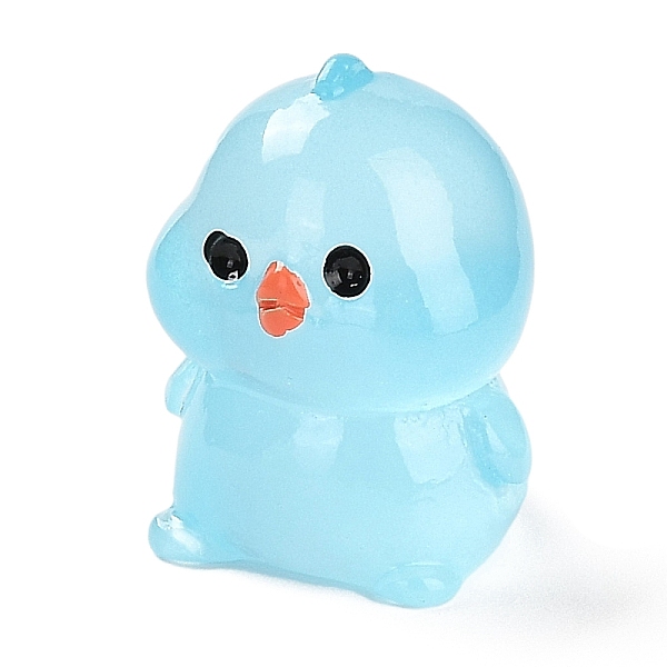 PandaHall Chick Luminous Resin Display Decorations, Glow in the Dark, for Car or Home Office Desktop Ornaments, Sky Blue, 15x15x20mm Resin...