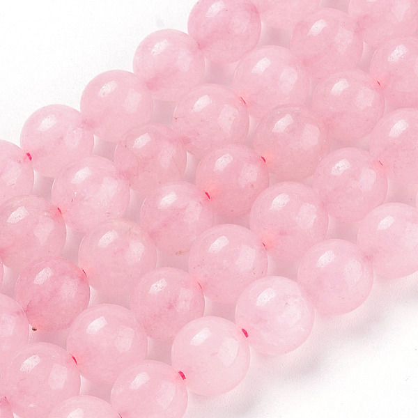 

PandaHall Dyed Natural Jade Beads Strands, Rose Quartz, Round, about 10mm in diameter, hole: 1mm, 16 inch long, about 39pcs/strand White..., Pink