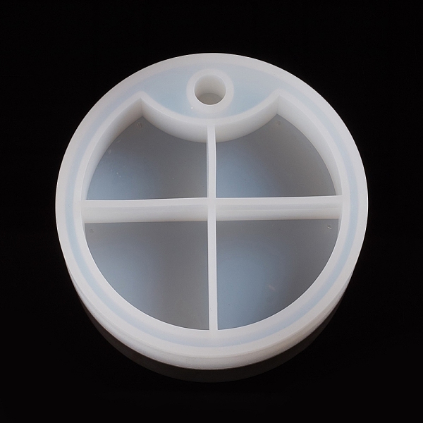 

PandaHall DIY 4 Compartments Round Layered Rotating Storage Box, Silicone Molds, for Epoxy Resin UV Resin Jewelry Making, White...