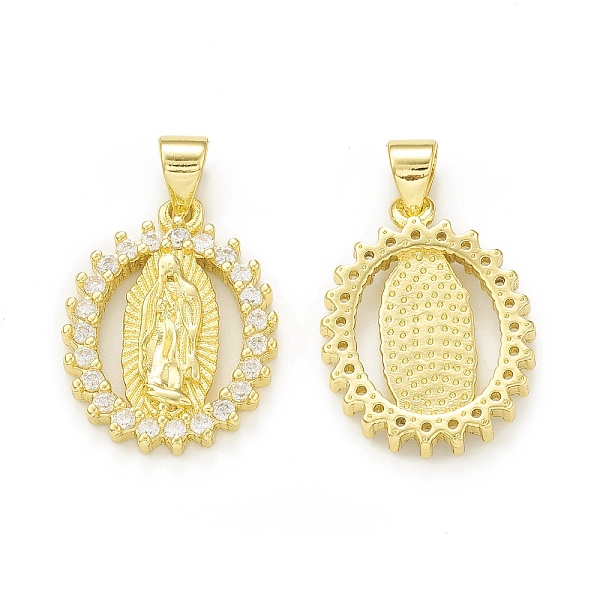 

PandaHall Rack Plating Eco-Friendly Brass Micro Pave Clear Cubic Zirconia Pendants, Cadmium Free & Lead Free, Long-Lasting Plated, Oval with...