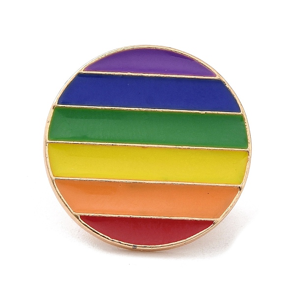 

PandaHall Pride Rainbow Theme Enamel Pins, Light Gold Alloy Badge for Backpack Clothes, Colorful, Flat Round, 20.5x1.5mm Alloy+Enamel Flat...