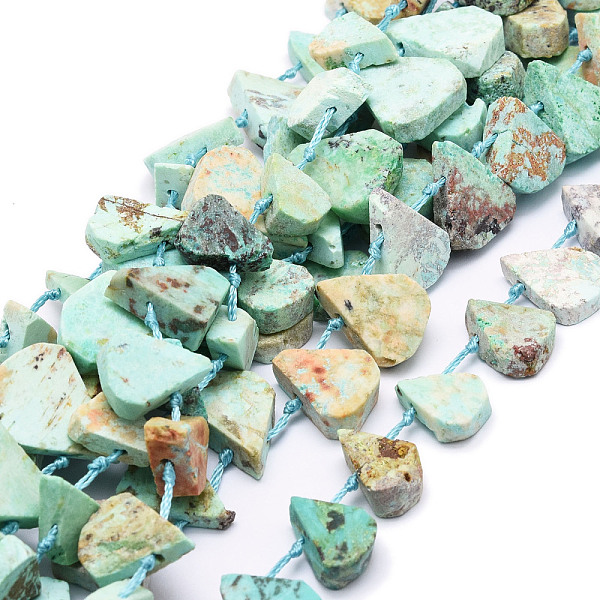 

PandaHall Natural Peruvian Turquoise(Jasper) Beads Strands, Teardrop, 12~20x5~15x3~7mm, Hole: 0.8mm, about 24pcs/strand, 15.04''(38.2cm)...