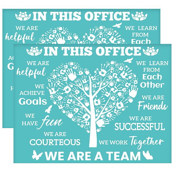 

PandaHall OLYCRAFT 2Pcs 11x8.6 Inch Self-Adhesive Silk Screen Printing Stencil Word Theme Silk Screen Stencils "in This Office WE are A...