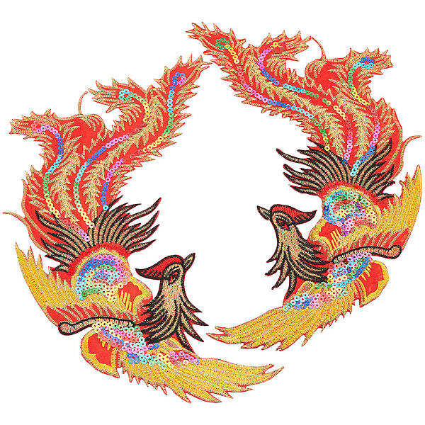

PandaHall 4 Pcs Chinese FengHuang Embroidered Appliques, Embroidery Patches Iron on Patches Sew on Patches Golden Lace Patches for Wedding..., Gold