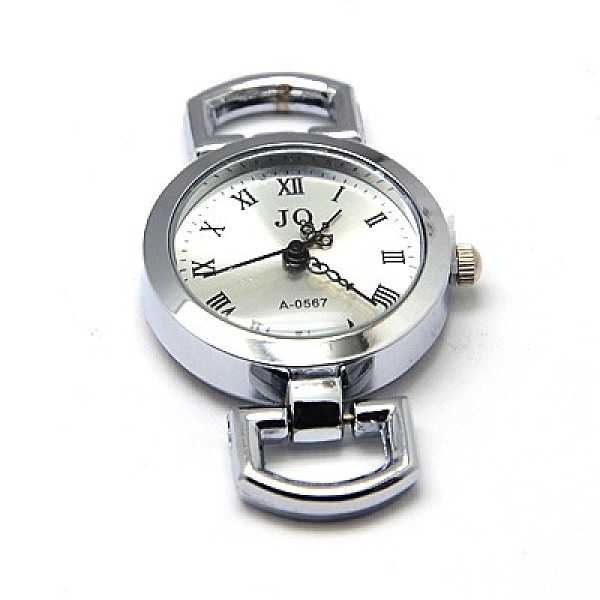 

PandaHall Alloy Watch Components, Flat Round, Platinum, 49x26x9mm, Hole: 10x5mm Alloy Flat Round