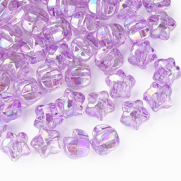 

PandaHall 1-Hole Transparent Acrylic Buttons, AB Color Plated, Star, Medium Purple, 13.5x14x11.5mm, Hole: 2.5mm, about 460pcs/500g Acrylic...